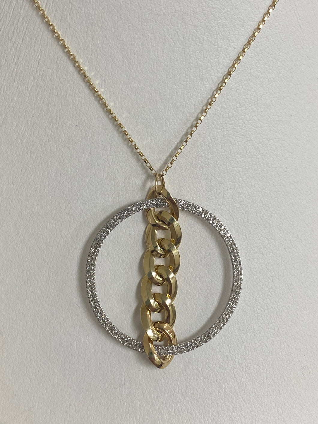 14kt Yellow and White Gold Diamond Fashion Pendant