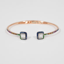 Multi-colored sapphire & diamond bracelet