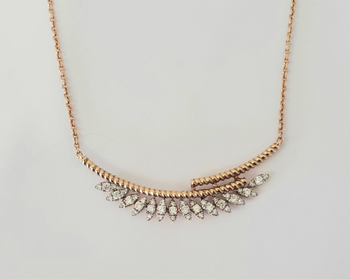 14kt Rose Gold Diamond Necklace