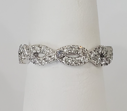 14kt White Gold Diamond Twist Band