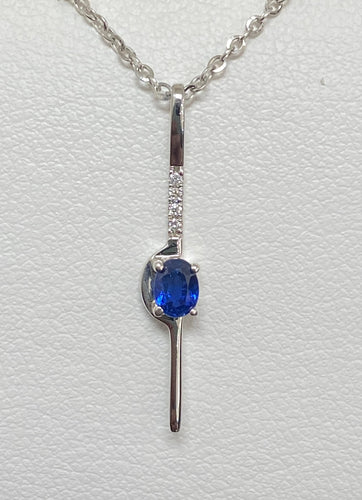 14kt White Gold Sapphire Pendant