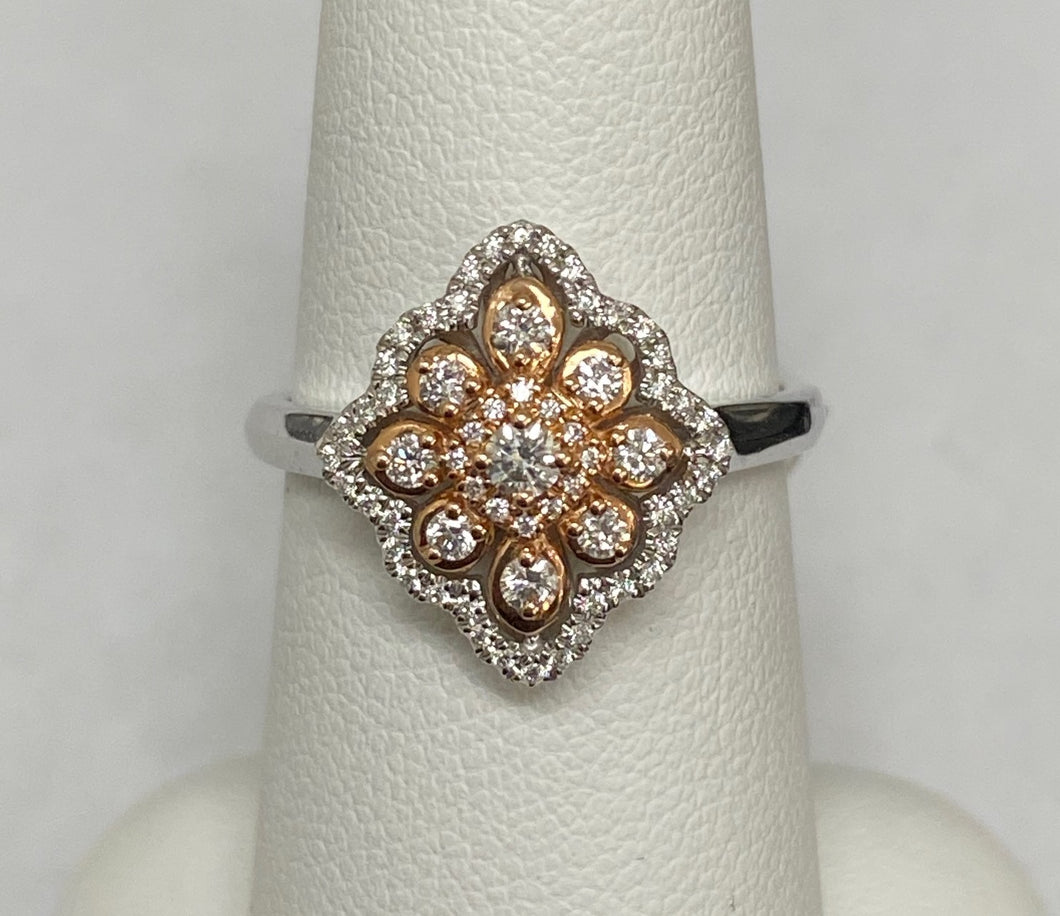 14kt White and Rose Gold Diamond Fashion Ring
