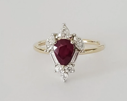 14kt Yellow Gold Custom Ruby and Diamond Ring