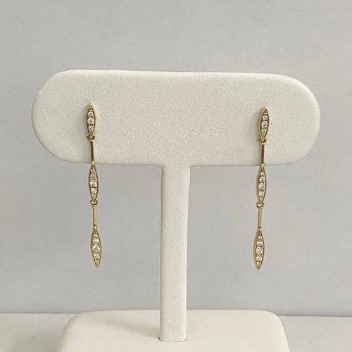 14kt Yellow Gold Diamond Drop Earrings