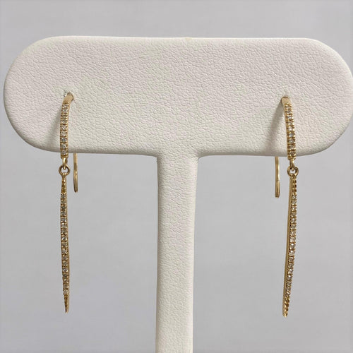 14kt Yellow Gold Diamond Stick Earrings