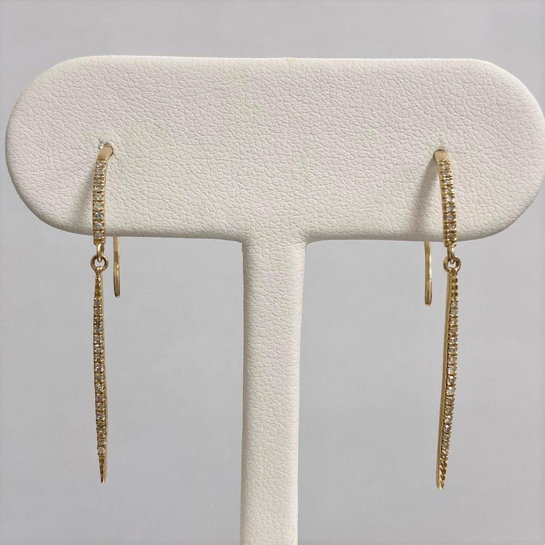14kt Yellow Gold Diamond Stick Earrings
