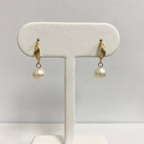 14kt Yellow Gold Pearl Drop Earrings