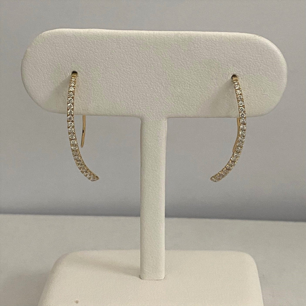 14kt Yellow Gold Threader Style Diamond Earrings