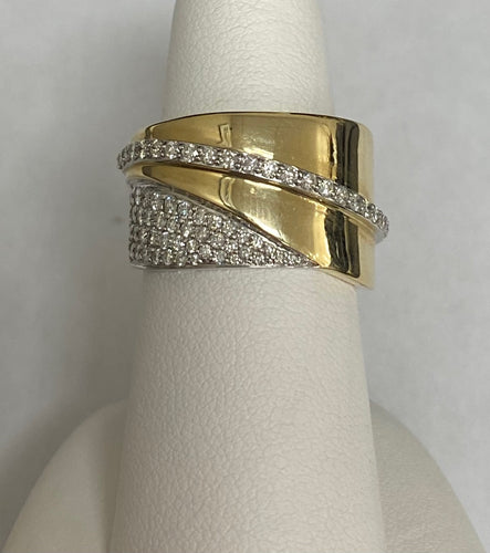 14kt Yellow and White Gold Diamond Fashion Ring