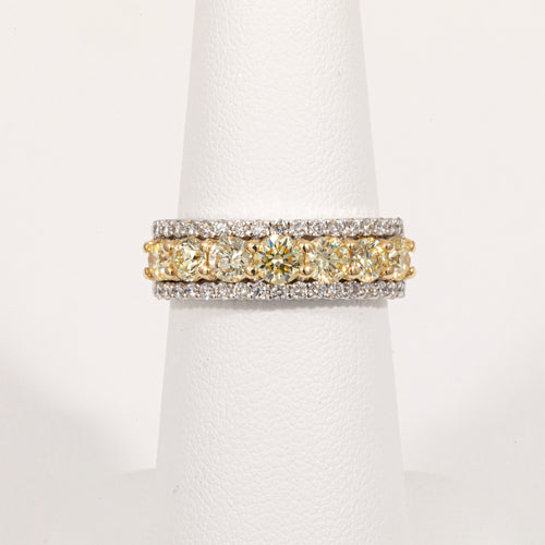 14kt Yellow Gold Yellow and White Diamond Ring
