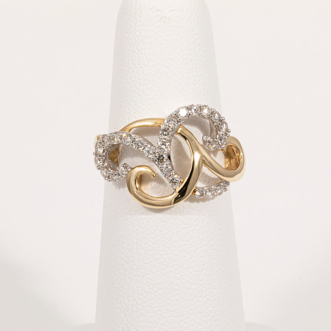 14kt Yellow and White Gold Diamond Fashion Ring