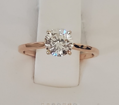 14kt Rose Gold Round Diamond Solitaire