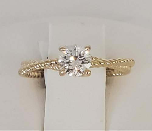 14kt Yellow Gold Diamond Solitaire Engagement Ring