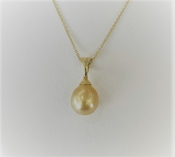 14kt Yellow Gold Golden South Sea Pearl Pendant Touchstone Jewelers