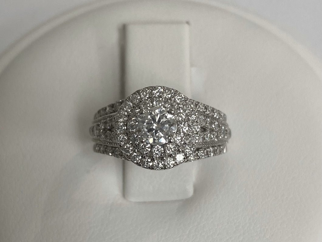 14kt White Gold Double Halo Engagement Ring