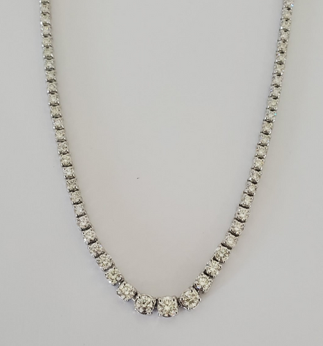 14kt White Gold 8 cttw Diamond Riviera Necklace