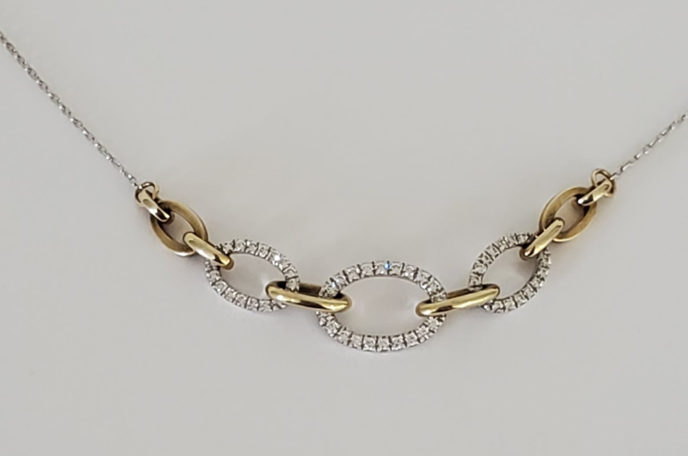 14kt Yellow and White Gold Diamond Necklace