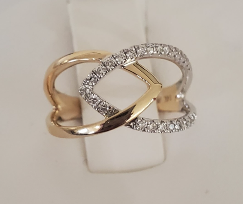 14kt Yellow and White Gold Diamond Fashion Ring